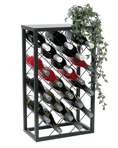 Weinregal metall schwarz - schwarz, 20